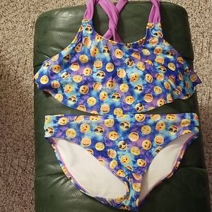 Emoji girls two piece bathing suit
